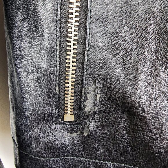 LOFT Vegan Leather Moto Jacket 0P - Picture 5 of 5